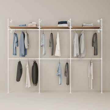 KIM DOUBLE 3 OAK – 3 estantes superiores | blanco