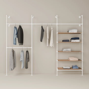 KIM DOUBLE 3 OAK – 5 estantes | blanco