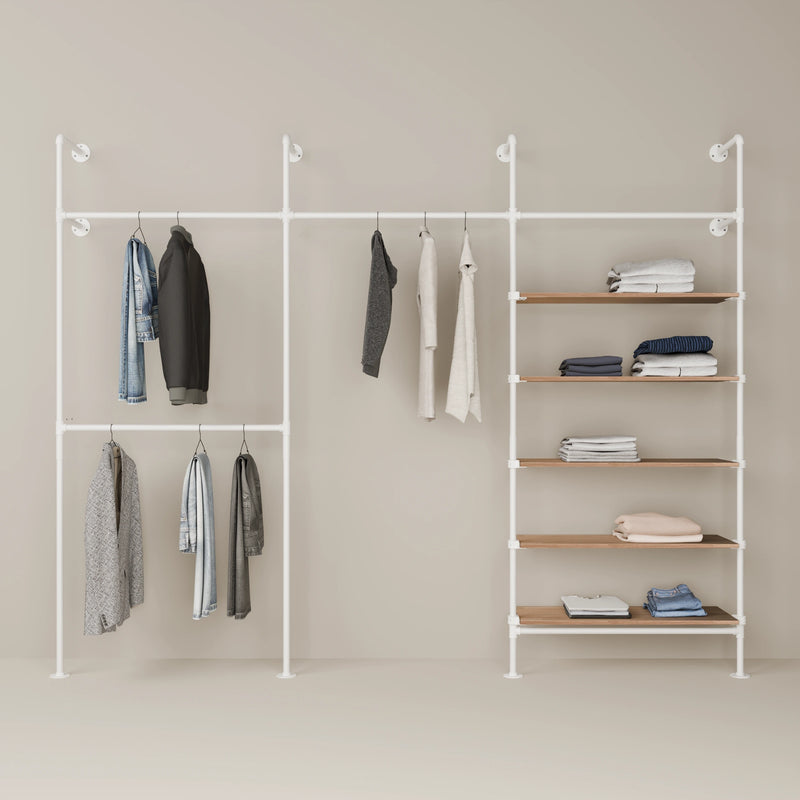 KIM DOUBLE 3 OAK – 5 estantes | blanco