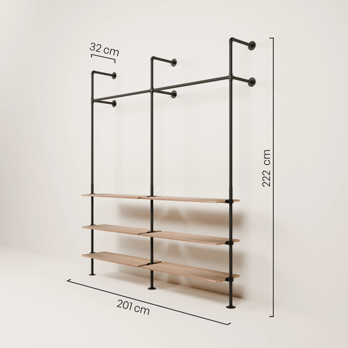 KIM 2 OAK – 6 shelves