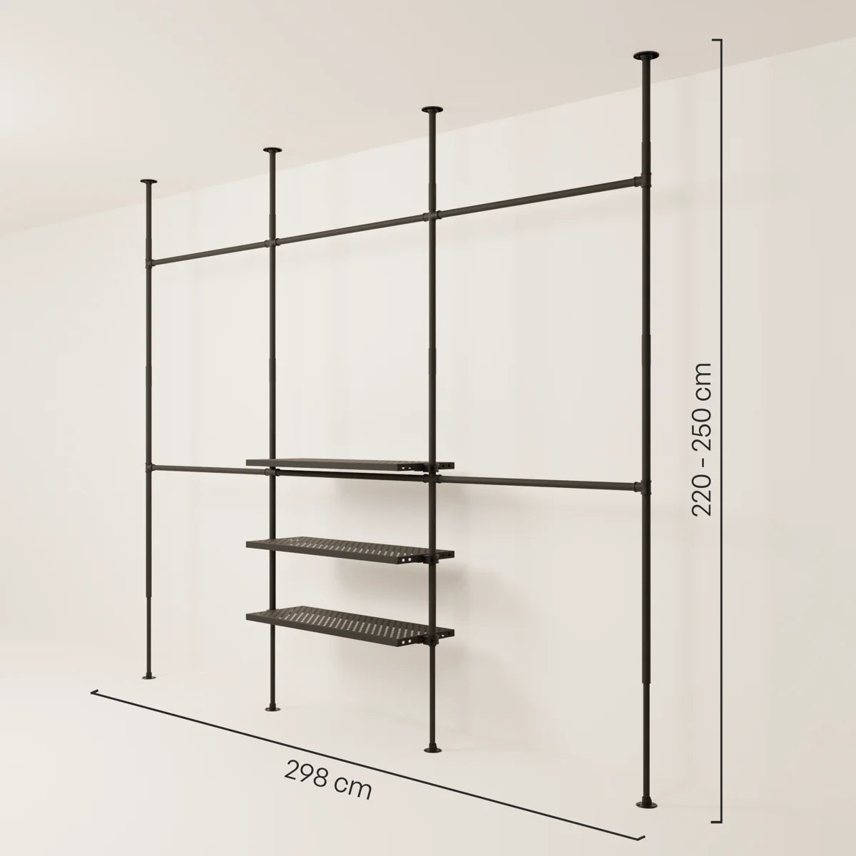 LOFT 3 METAL – 3 estantes en la parte inferior