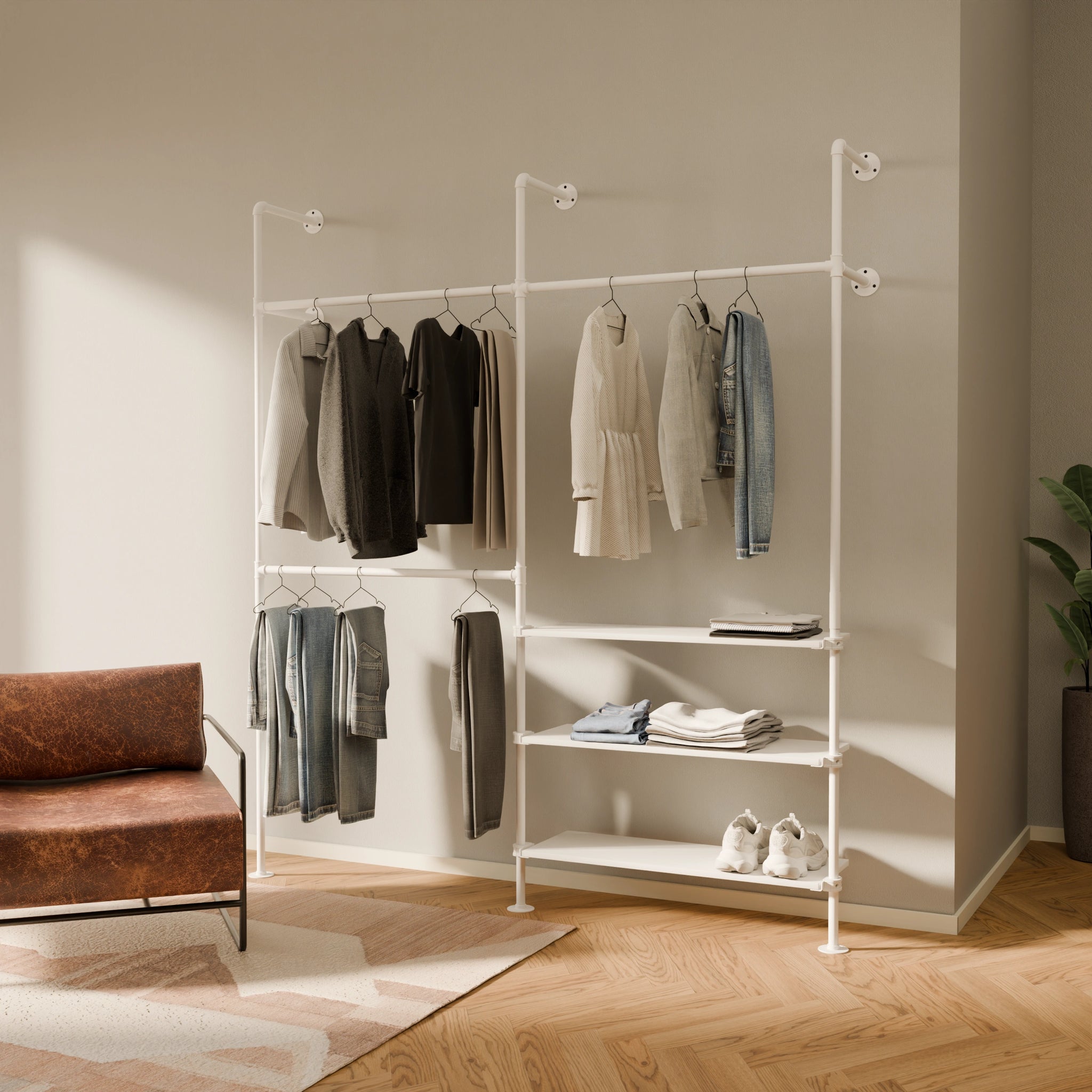 Estante – blanco | incl. accesorios de montaje | juego de 1 | juego de 3 | juego de 5