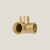 Conector triple de 90° – Dorado