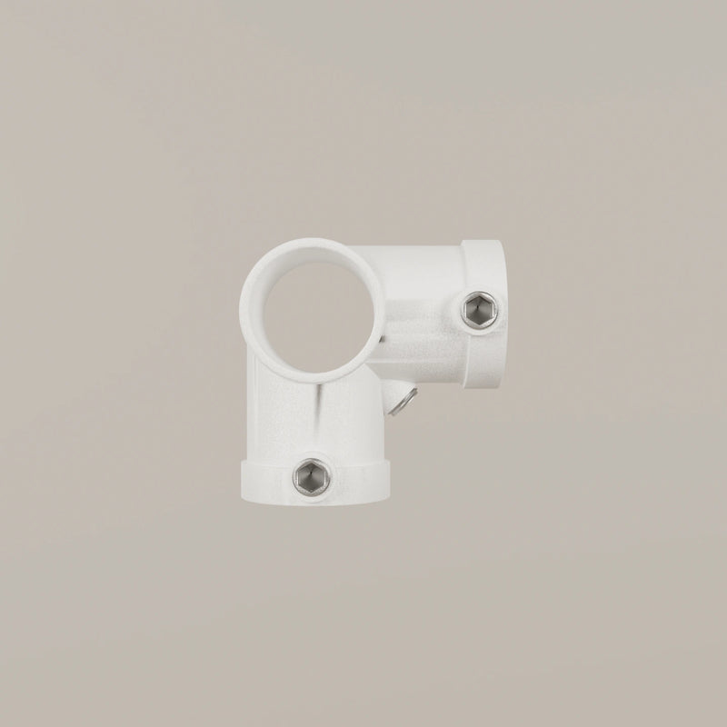 Montaje de la abrazadera de esquina de 3 pliegues Abierta – Blanco