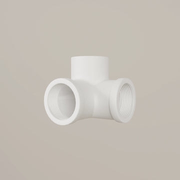 Conector 3 pliegues 90° – Blanco