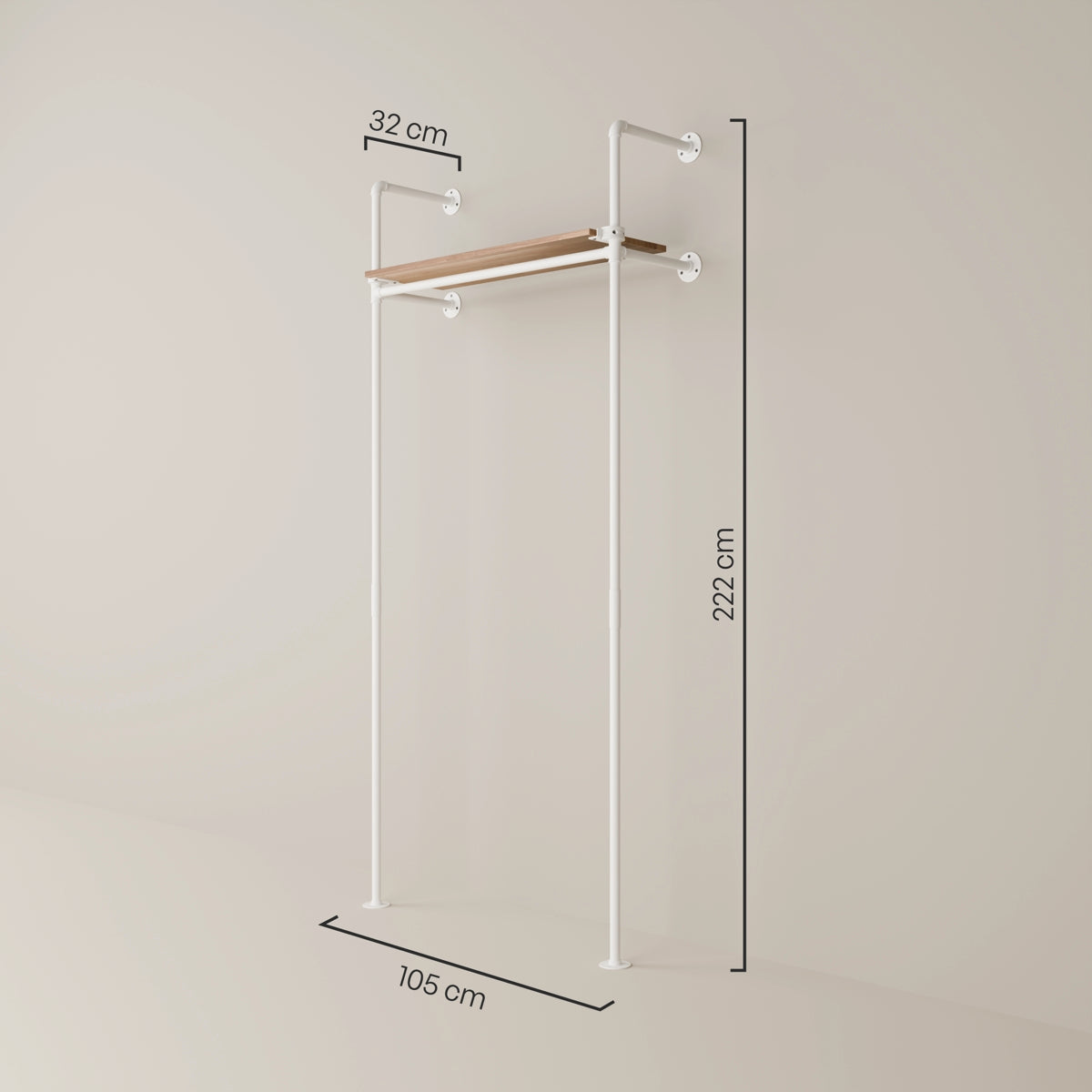 KIM 1 OAK – 1 estante superior | blanco