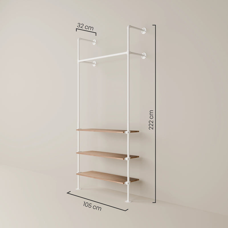 KIM 1 OAK – 3 estantes | blanco