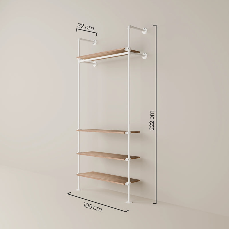 KIM 1 OAK – 4 estantes | blanco