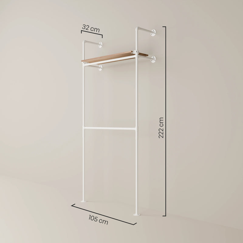 KIM DOUBLE 1 OAK – 1 estante superior | blanco