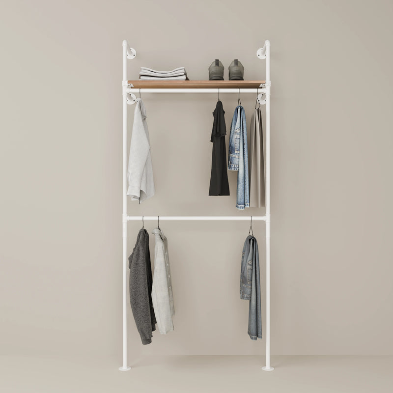 KIM DOUBLE 1 OAK – 1 estante superior | blanco