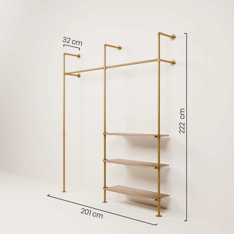 KIM 2 OAK – 3 estantes | oro
