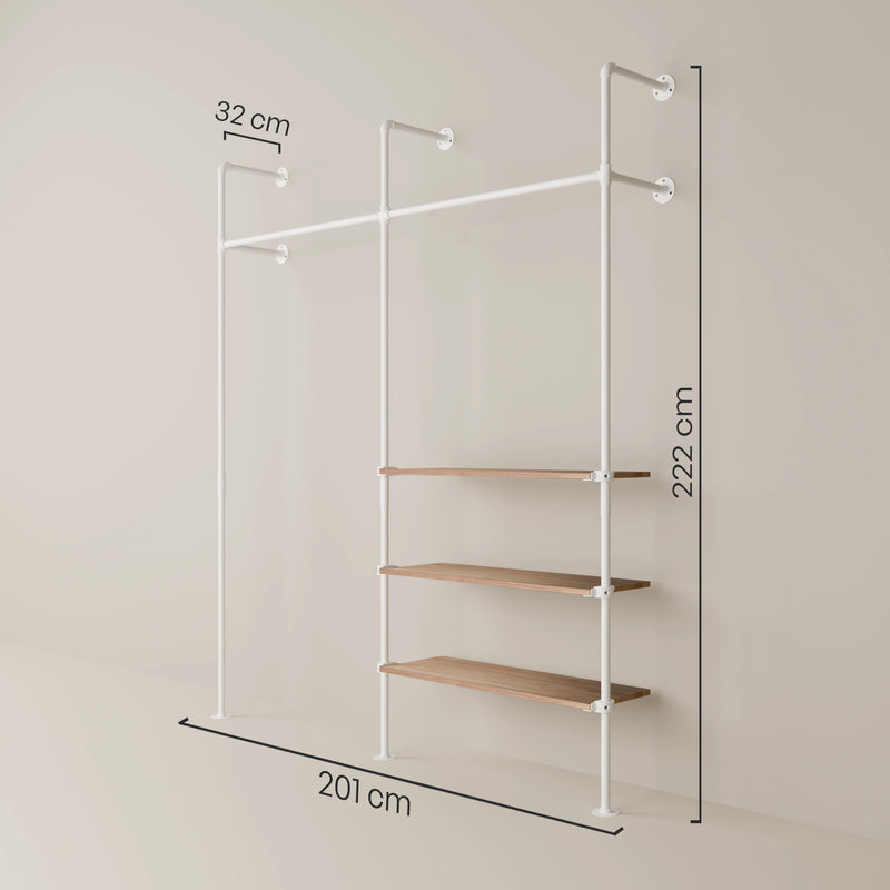 KIM 2 OAK – 3 estantes | blanco
