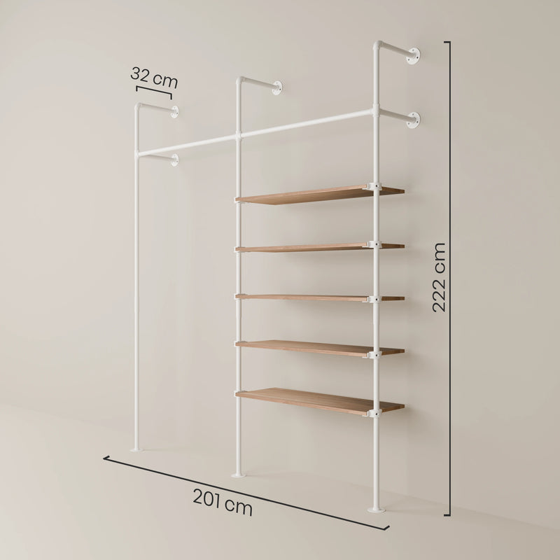 KIM 2 OAK – 6 estantes | blanco