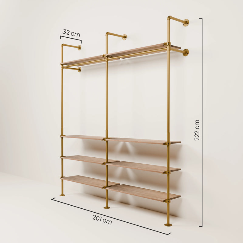 KIM 2 OAK – 8 estantes | oro