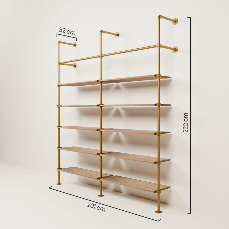 KIM 2 OAK – 10 estantes | oro