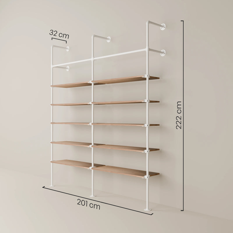 KIM 2 OAK – 10 estantes | blanco