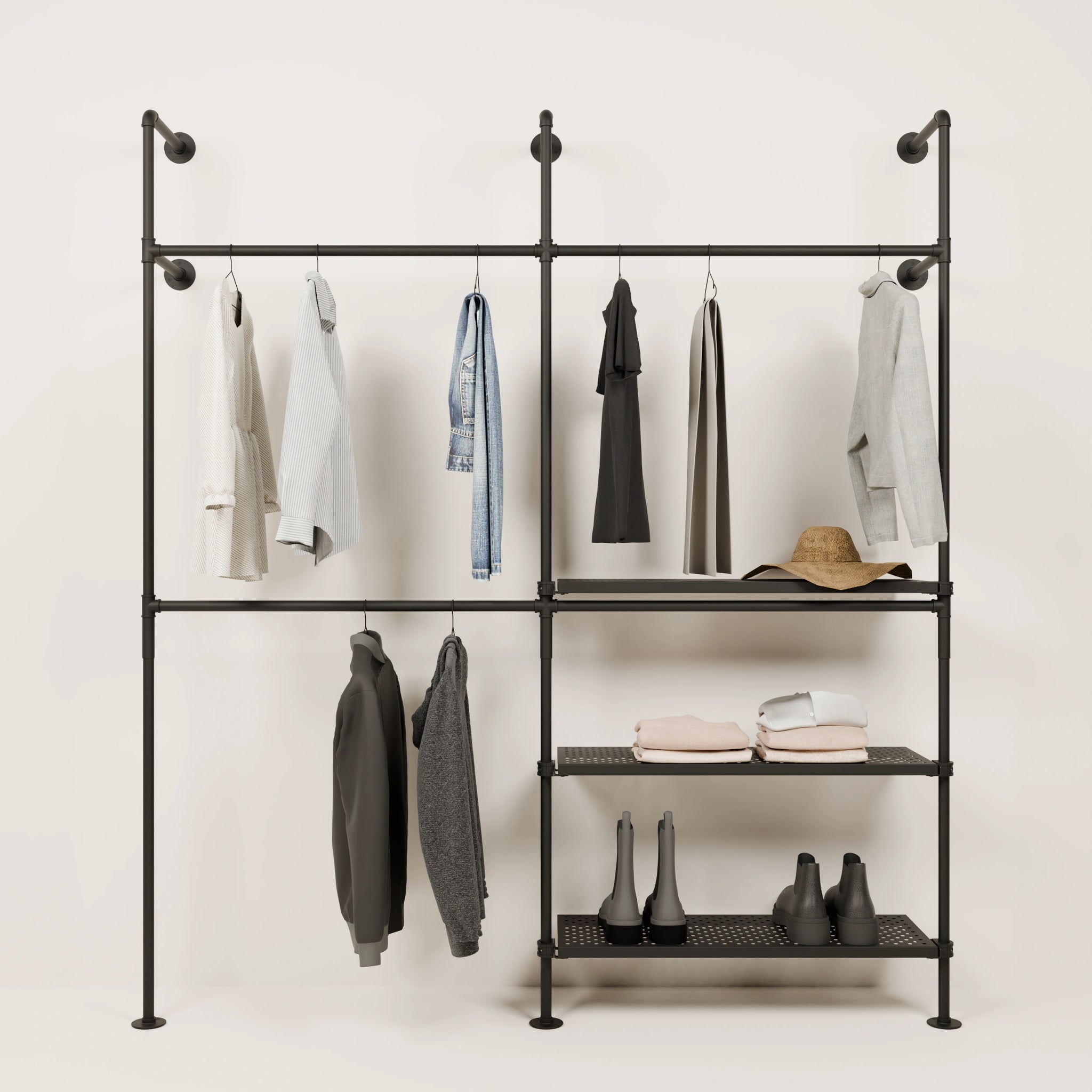 KIM DOUBLE 2 METAL – 3 estantes | Perchero con estante