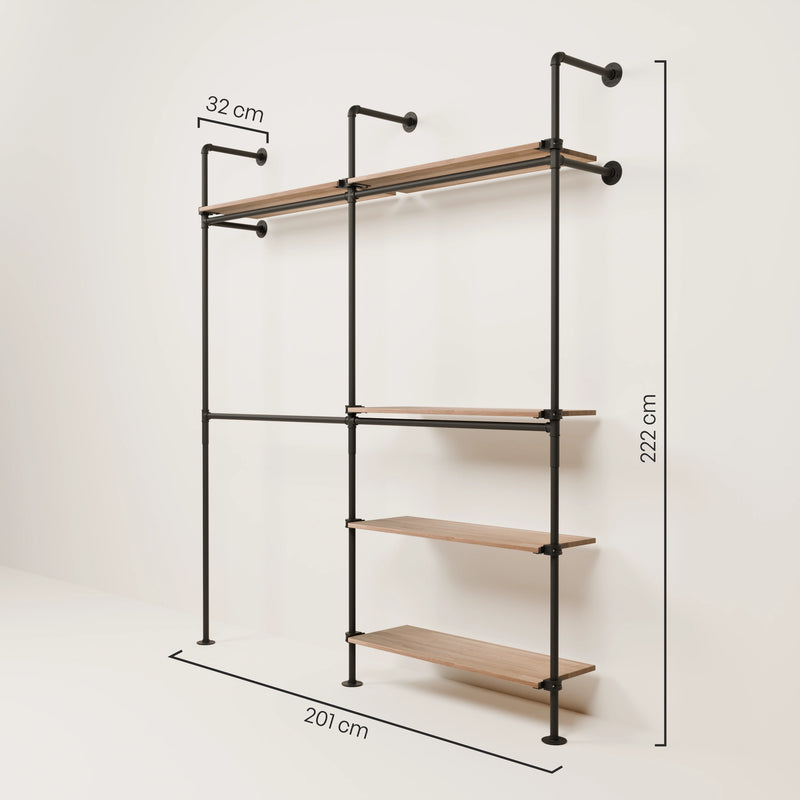 KIM DOUBLE 2 OAK – 5 estantes
