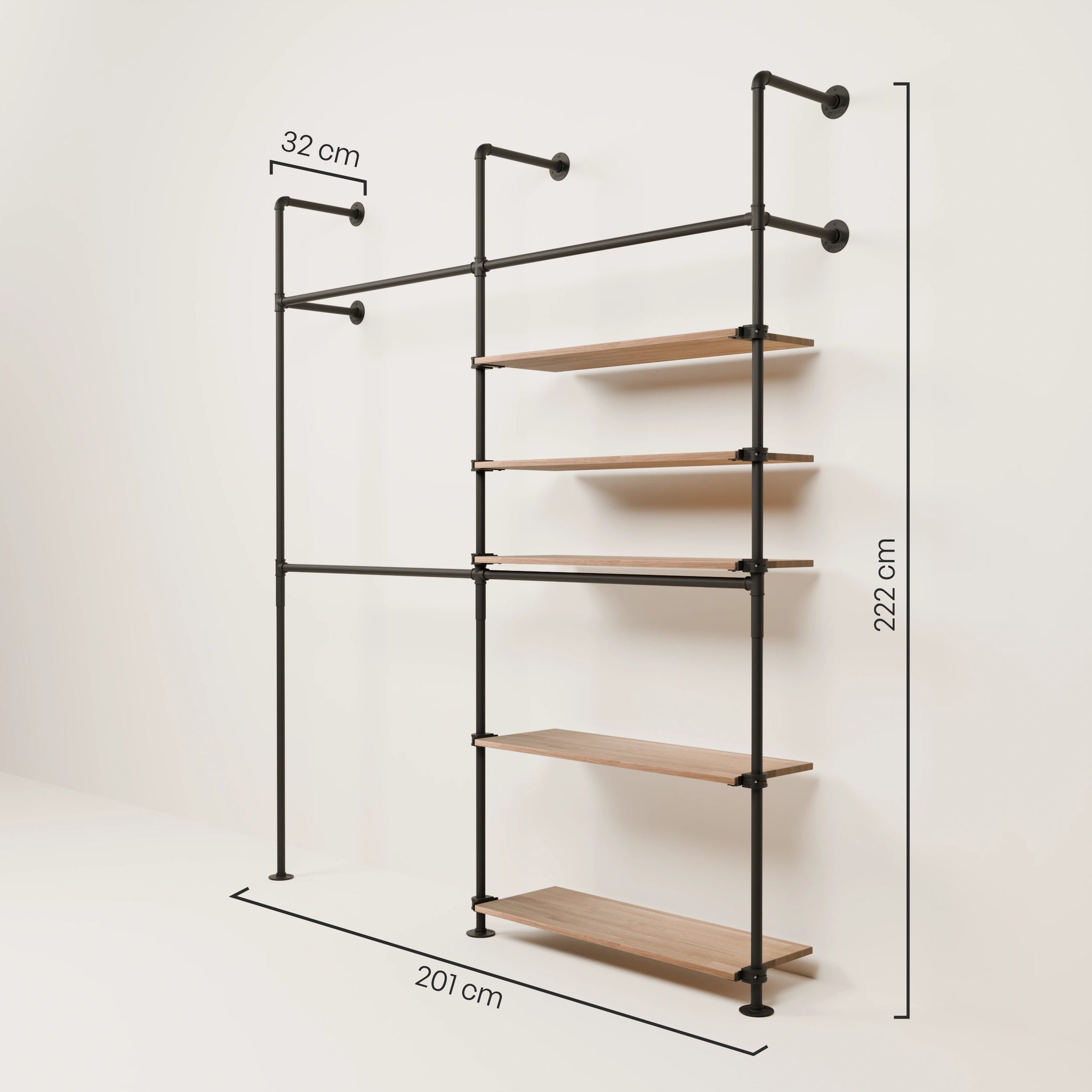 KIM DOUBLE 2 OAK – 5 estantes derecho