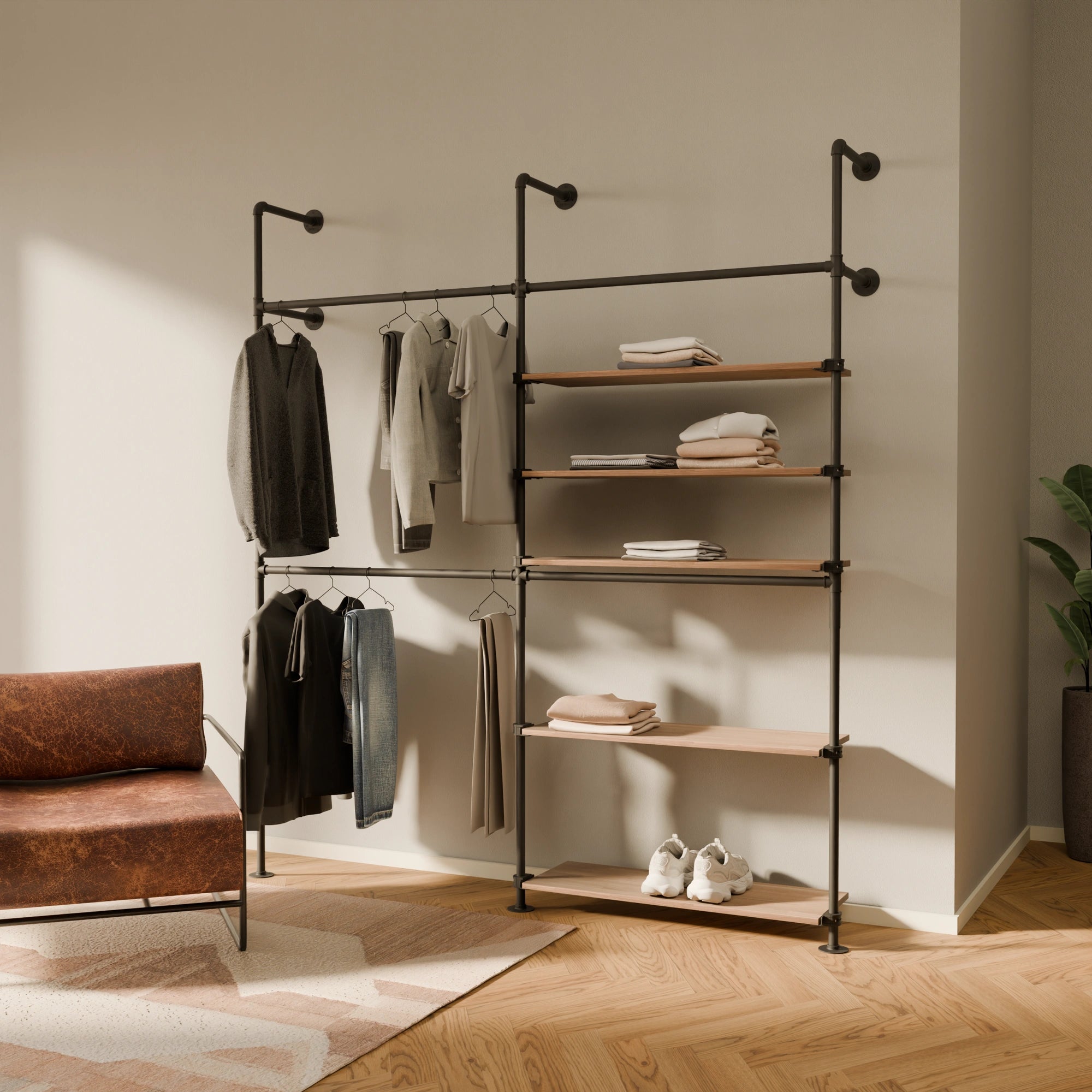 KIM DOUBLE 2 OAK – 5 estantes derecho