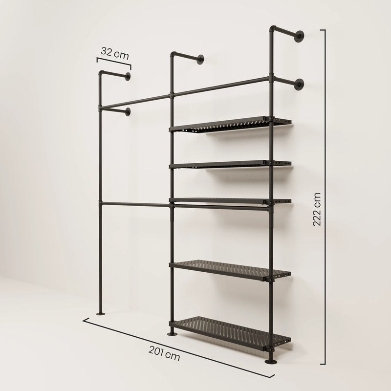 KIM DOUBLE 2 METAL – 5 estantes derecho