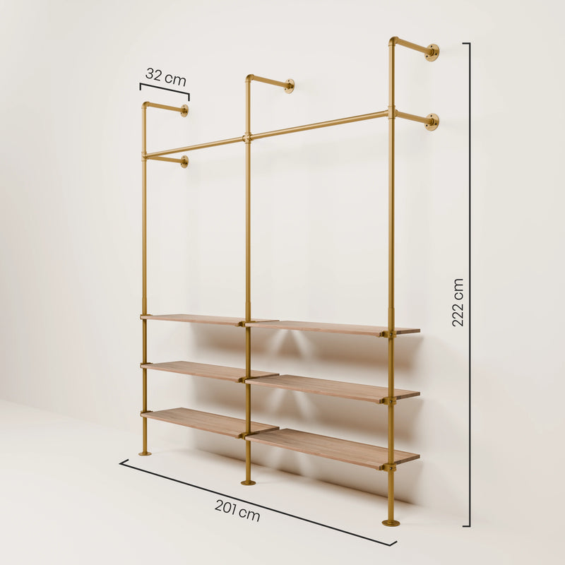 KIM 2 OAK – 6 estantes | oro