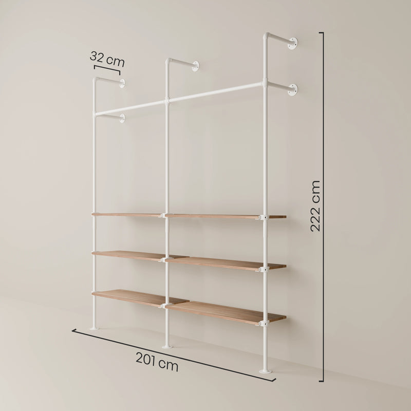 KIM 2 OAK – 6 estantes | blanco