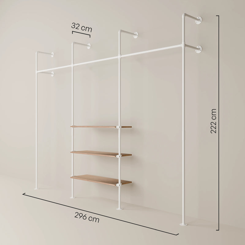 KIM 3 OAK – 3 estantes | blanco