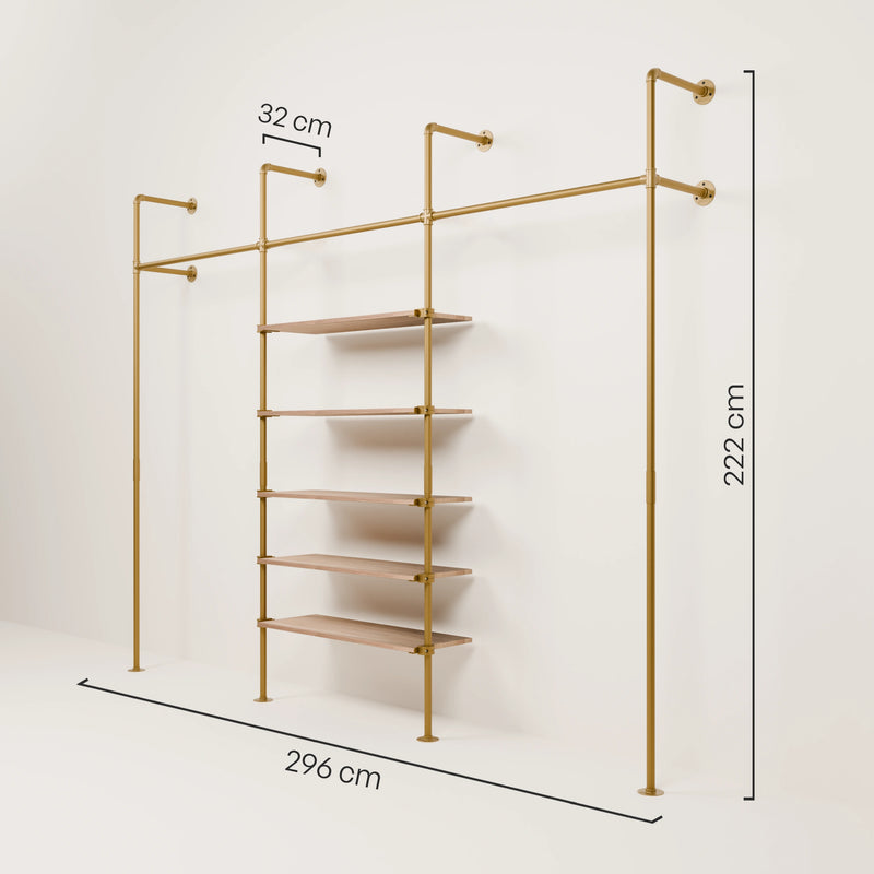 KIM 3 OAK – 5 estantes | oro