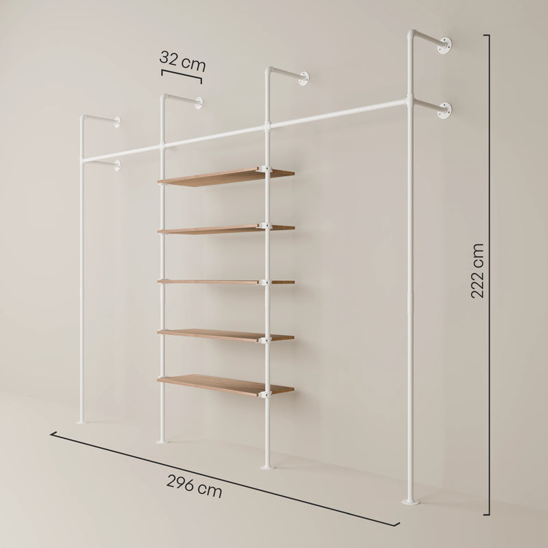 KIM 3 OAK – 5 estantes | blanco