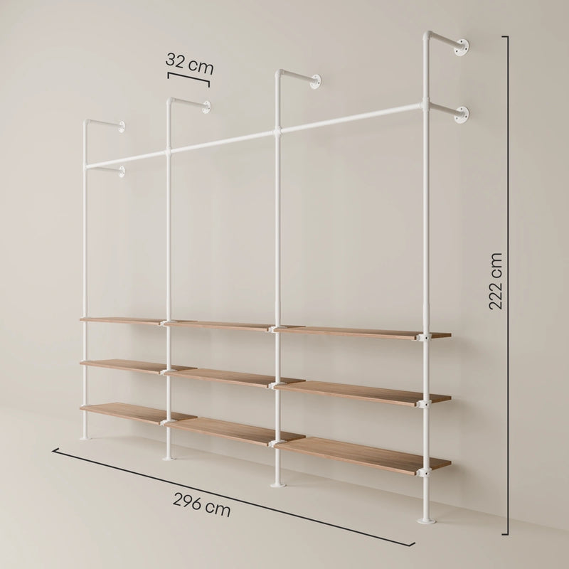 KIM 3 OAK – 9 estantes | blanco