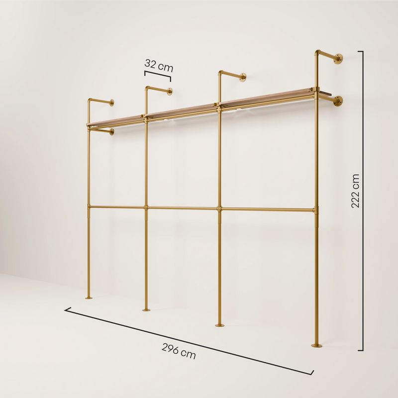 KIM DOUBLE 3 OAK – 3 estantes superiores | oro