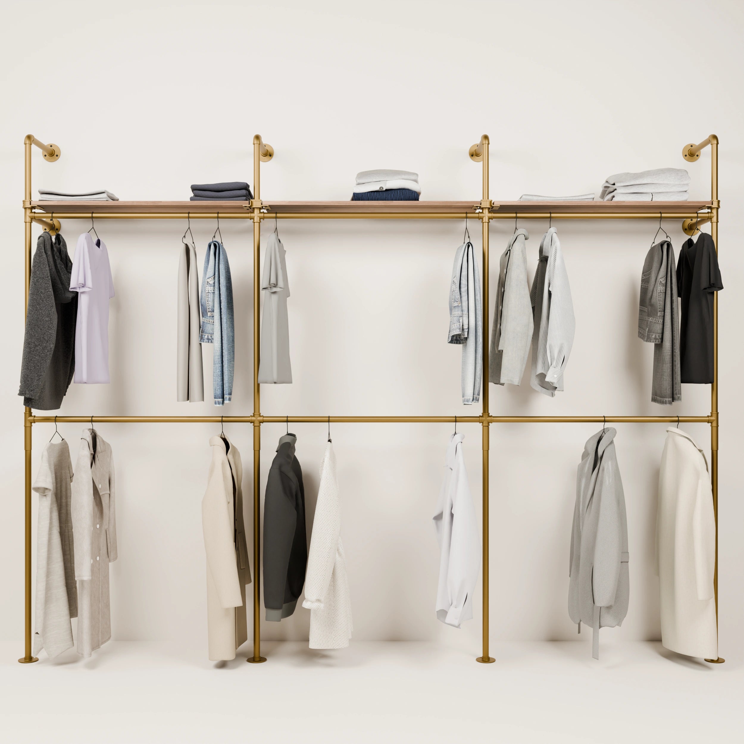 KIM DOUBLE 3 OAK – 3 estantes superiores | oro