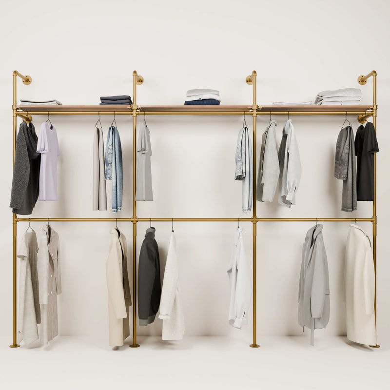 KIM DOUBLE 3 OAK – 3 estantes superiores | oro