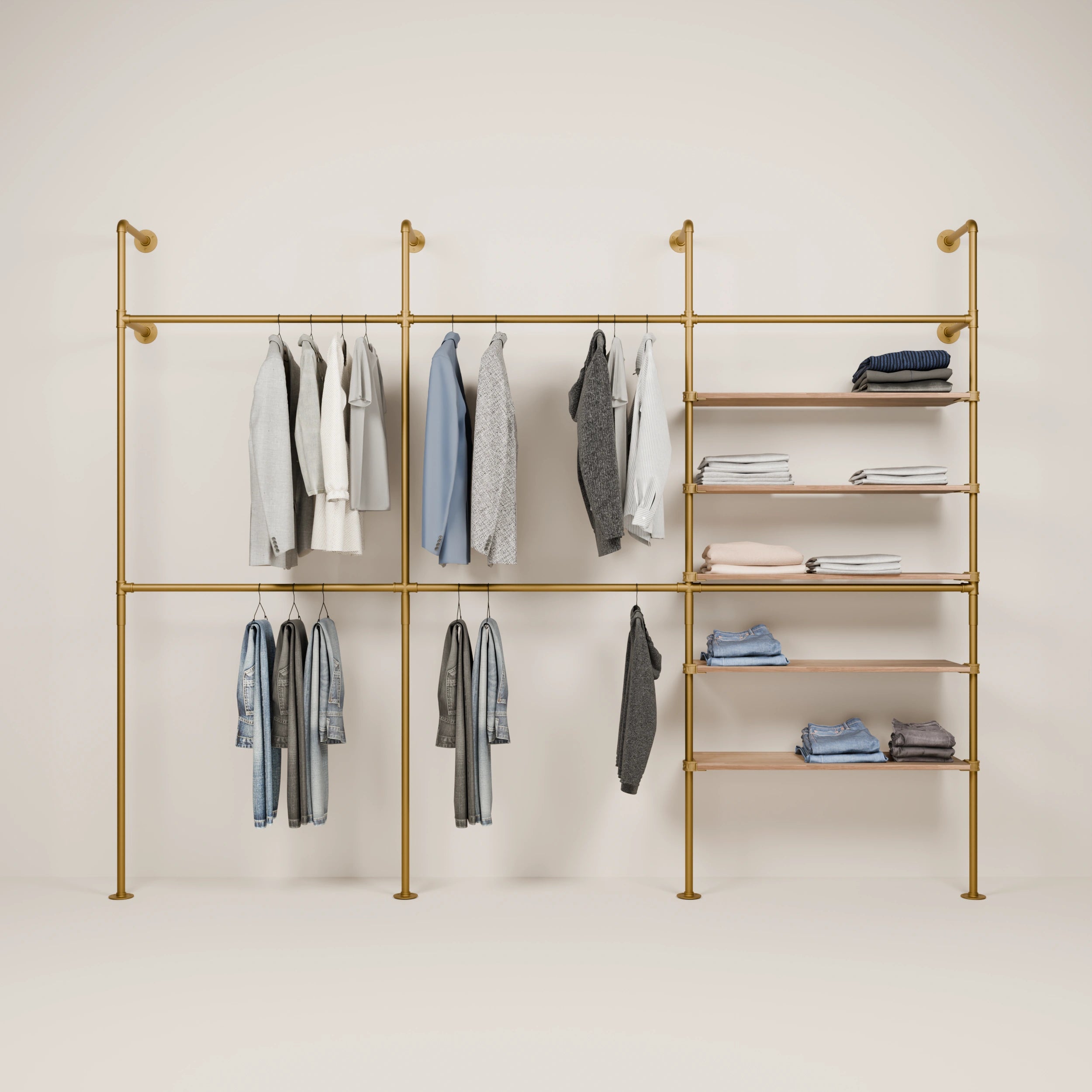 KIM DOUBLE 3 OAK – 5 estantes | oro