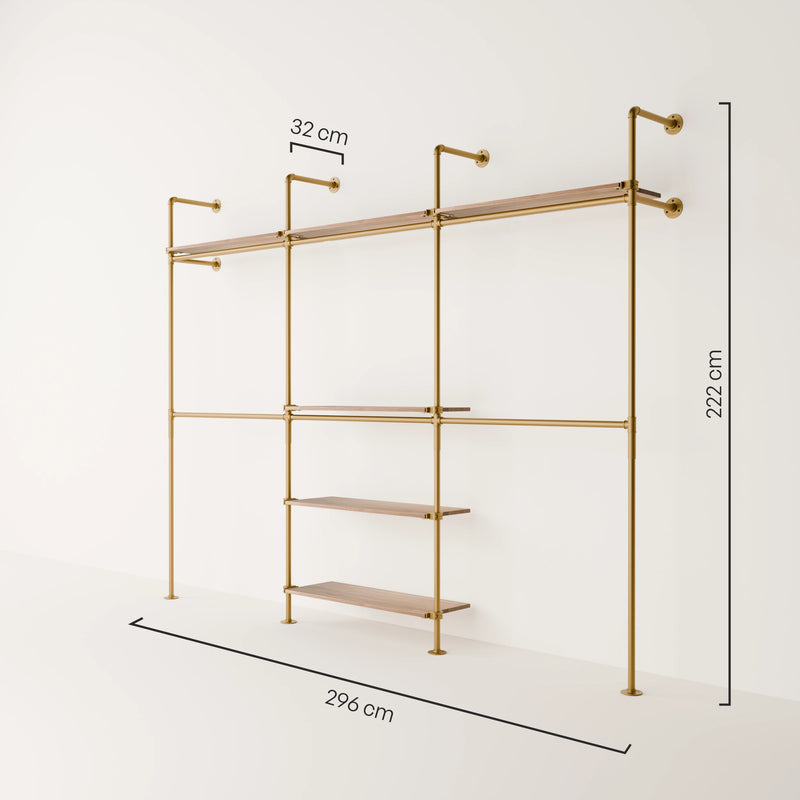 KIM DOUBLE 3 OAK – 6 estantes superiores | oro