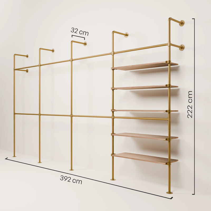 KIM DOUBLE 4 OAK – 5 estantes | oro
