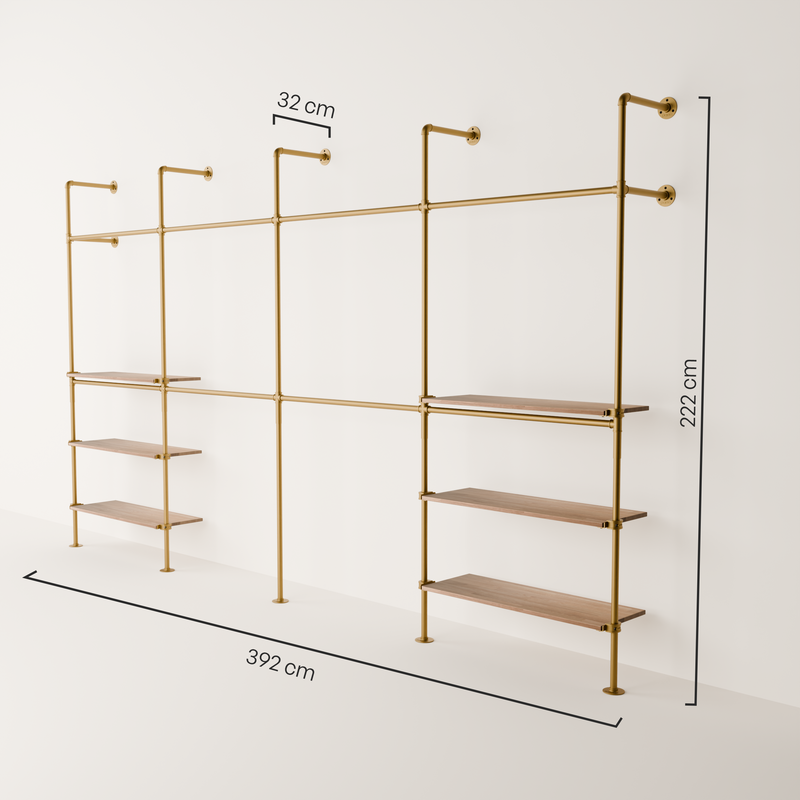 KIM DOUBLE 4 OAK – 6 estantes | oro