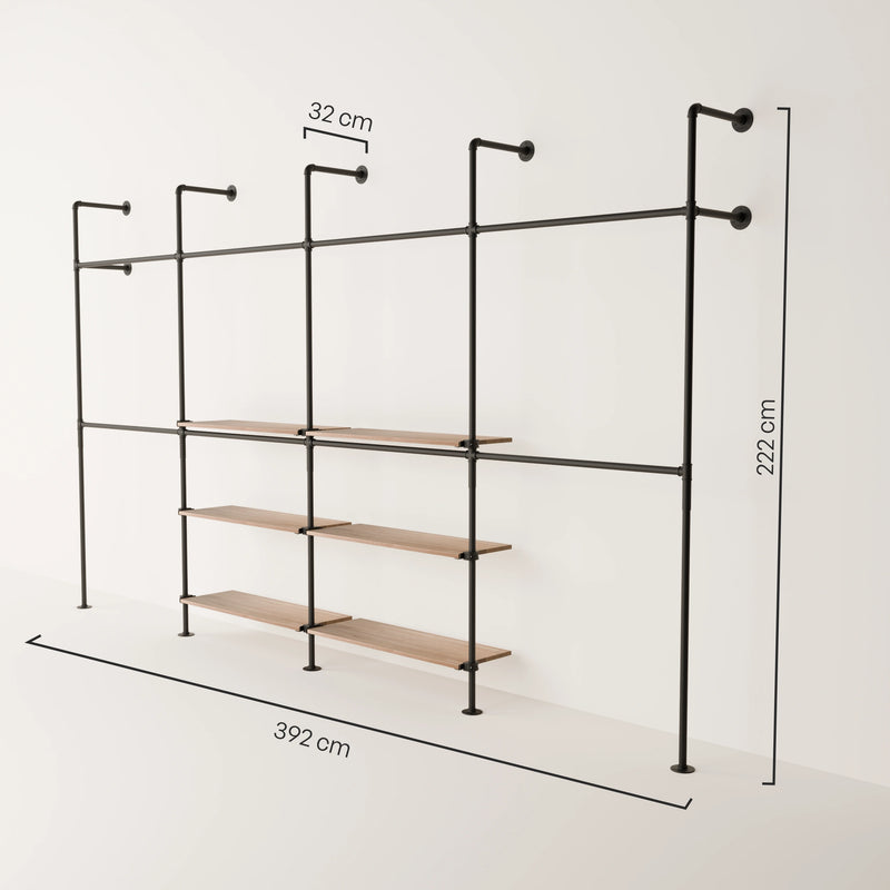 KIM DOUBLE 4 OAK – 6 estantes en el centro
