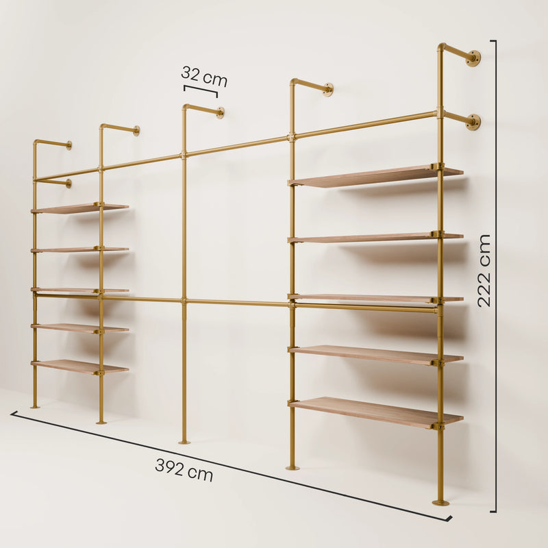 KIM DOUBLE 4 OAK – 10 estantes | oro