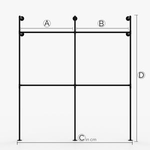 Fabrication sur mesure – KIM II Double – Armoire Industrial | Design industriel | tubes noirs